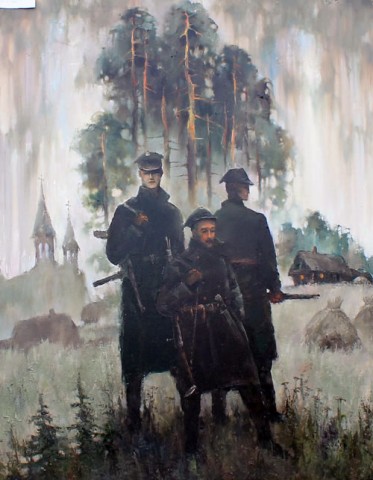 Praca "Żołnierze z lasu", autor Wiktor Kiebiec