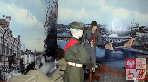 Fragmenty ekspozycji poświęcony obronie Grodna w 1939 roku