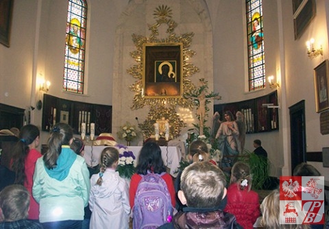 Podczas odsłonięcia obrazu Matki Boskiej Częstochowskiej