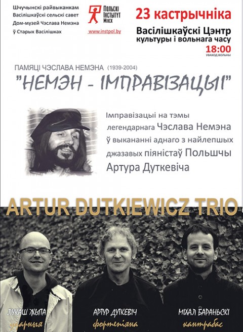 Afisz koncertu "Niemen Improwizacje" Artur Dutkiewicz Trio