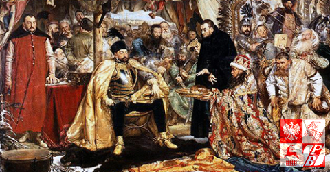 Obraz Jana Matejki „Batory pod Pskowem”,upamiętniający sukces Polski w wojnie z Rosją o Inflanty w 1582 r.