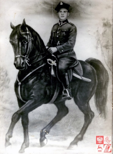 Jan Kozieł na swoim koniu Polonezie