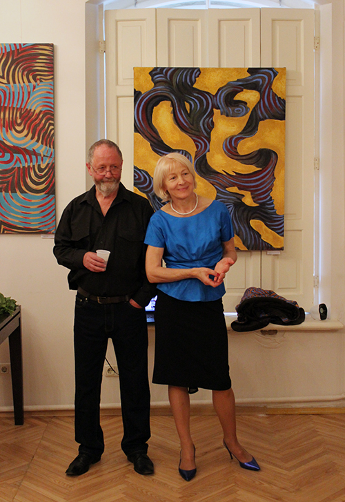 Artysta ze swoją muzą i małżonką Janiną Pilnik, prezes Towarzystwa Plastyków Polskich przy ZPB