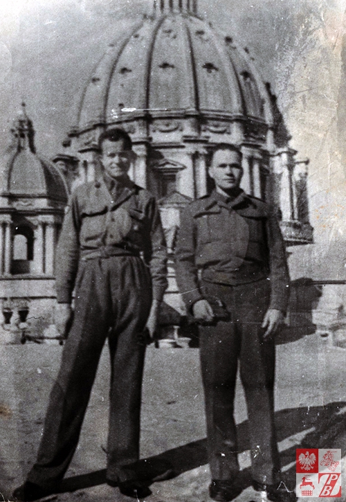 Leonard Żydok (po prawej) z towarzyszem broni podczas służby w Armii Andersa